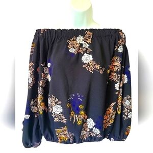 BUFFALO Off The Shoulder Floral Print Blouse Size Large
